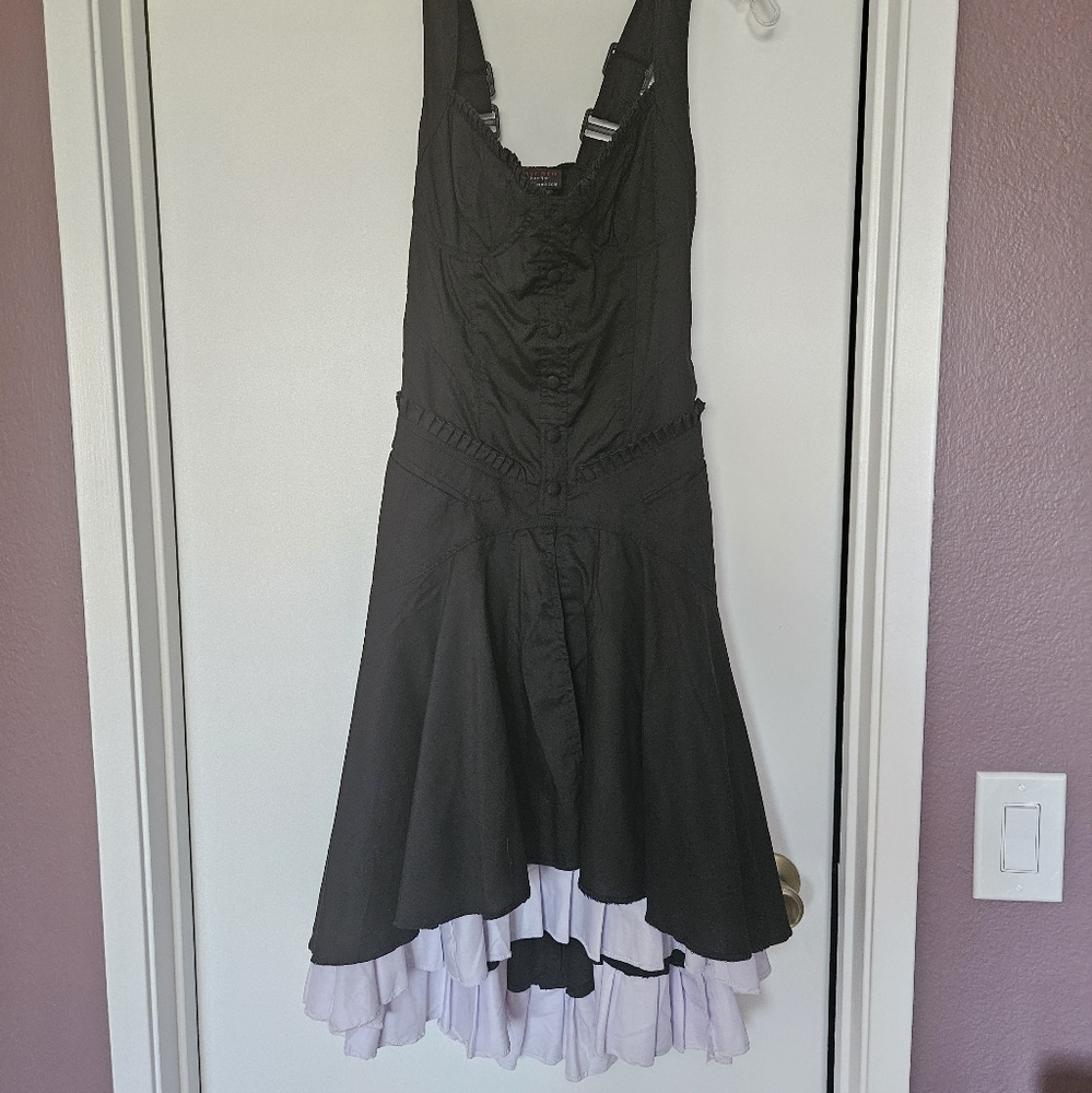 Heavy Red Black and White Gothic Tea Dress - Picture 2 of 7